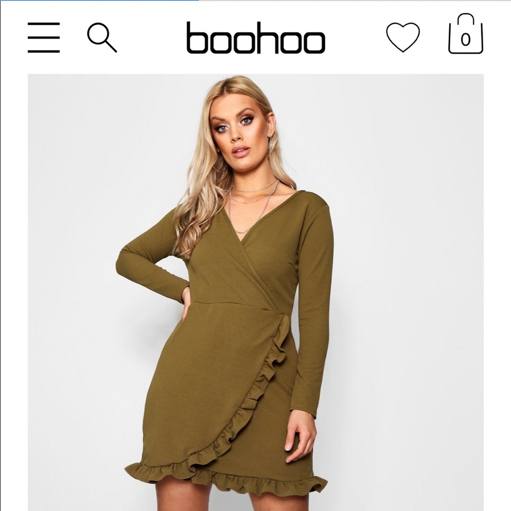Ruffle Sleeve Wrap Dress